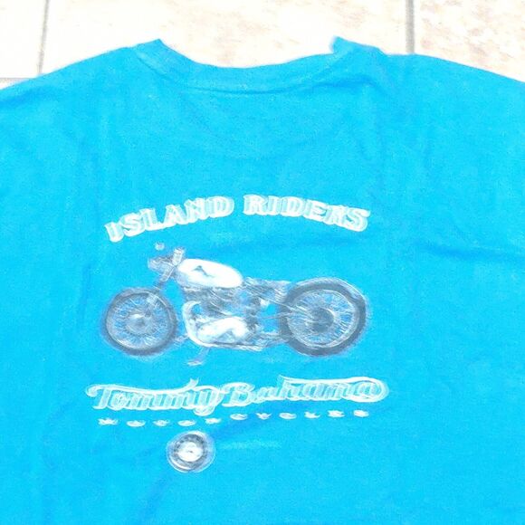 Tommy Bahama Relax Shirt Men's XXL Blue Island Riders Motorcycle Graphic Print - Picture 10 of 11